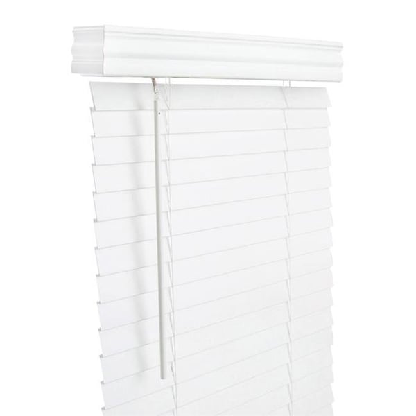 Living Accents 5005757 Faux Wood 2 in. Cordless Mini-Blinds; 30 x 60 in. - White 5005757 - main